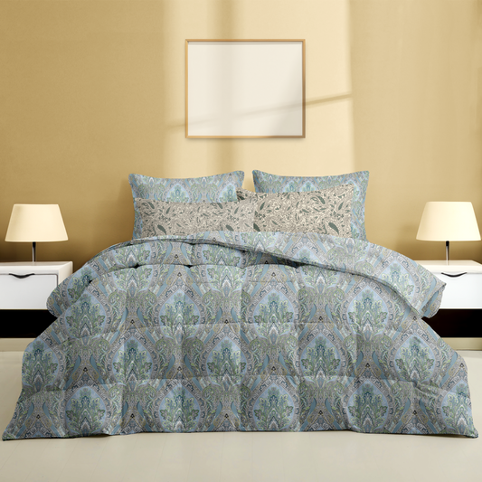 Blue Flore Bedsheet Set